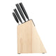 KitchenAid Classic 6-Piece Knife Set with Block, Sharp High-Carbon Japanese Steel Kitchen Knives and Rubberwood Holder