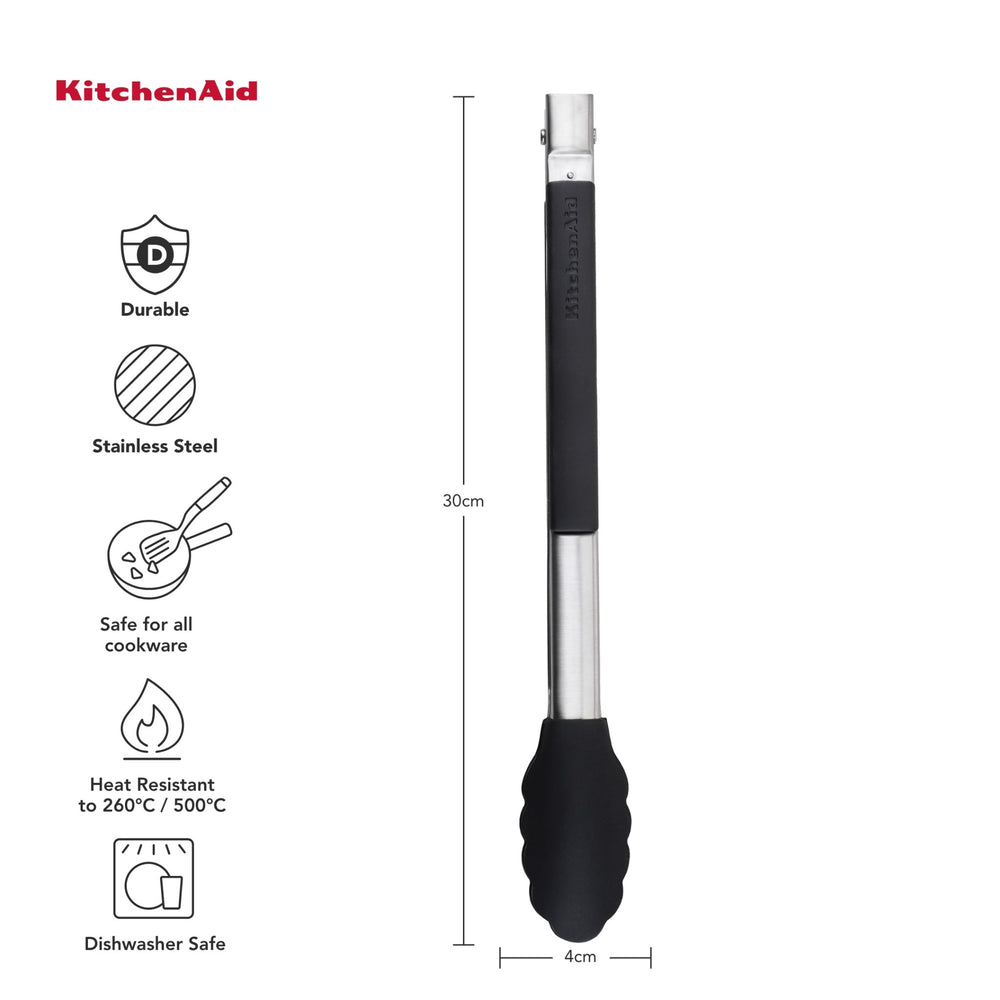 KitchenAid Silicone-Tipped Side-Locking Tongs, 30cm