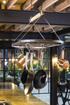Industrial Kitchen Vintage-Style Ceiling Hanging Pot & Pan Rack image 7