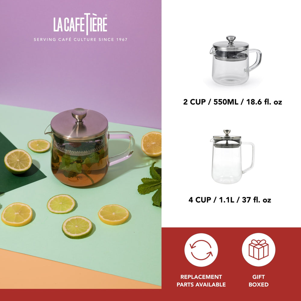 La Cafetière Loose Leaf 2-Cup Glass Teapot, 550ml