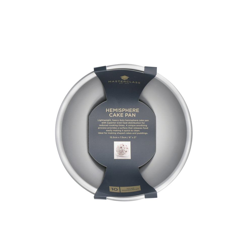 MasterClass Silver Anodised Hemisphere Cake Pan, 15cm