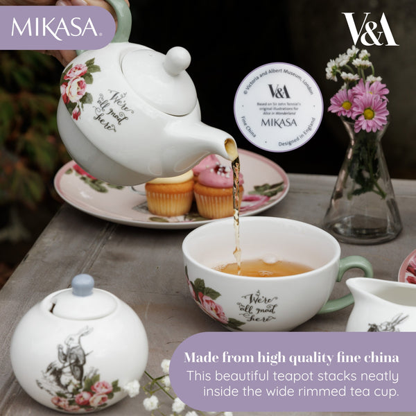 Mikasa and the V&A Alice In Wonderland Bone China 'Tea for One' Teapot and Cup Set image 10