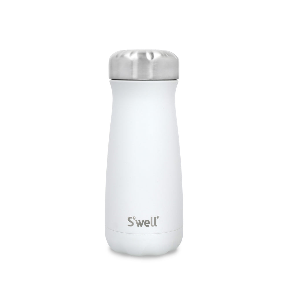 S'well 2pc Travel Bottle Set with Insulated Traveler, 470ml, Moonstone and Black Bottle Handle