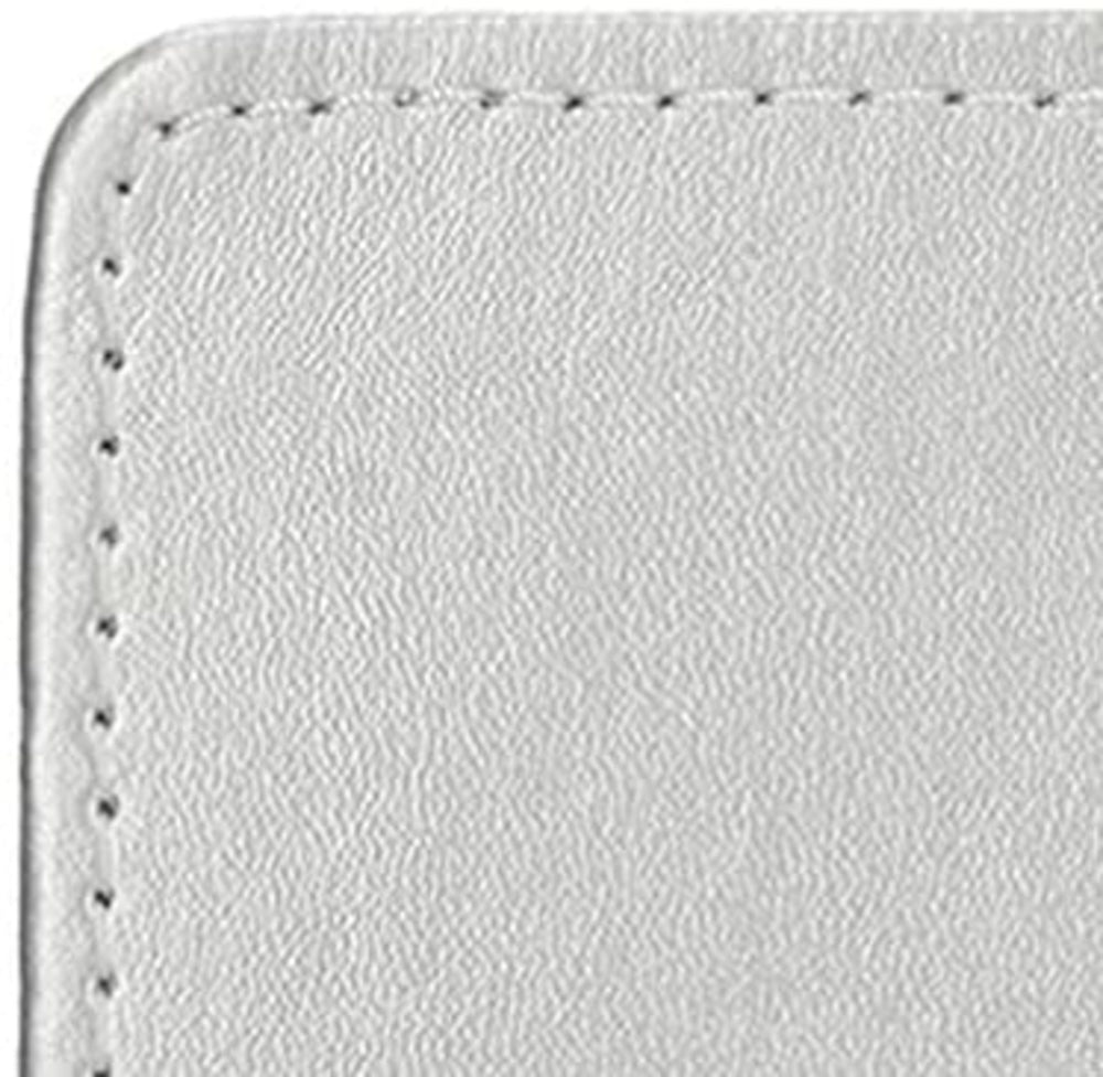 Creative Tops Naturals Premium Pack Of 4 Stitched Edge Faux Leather Placemats Metalic Silver