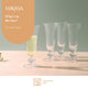 Mikasa Salerno Crystal Champagne Flute Glasses, Set of 4, 170ml