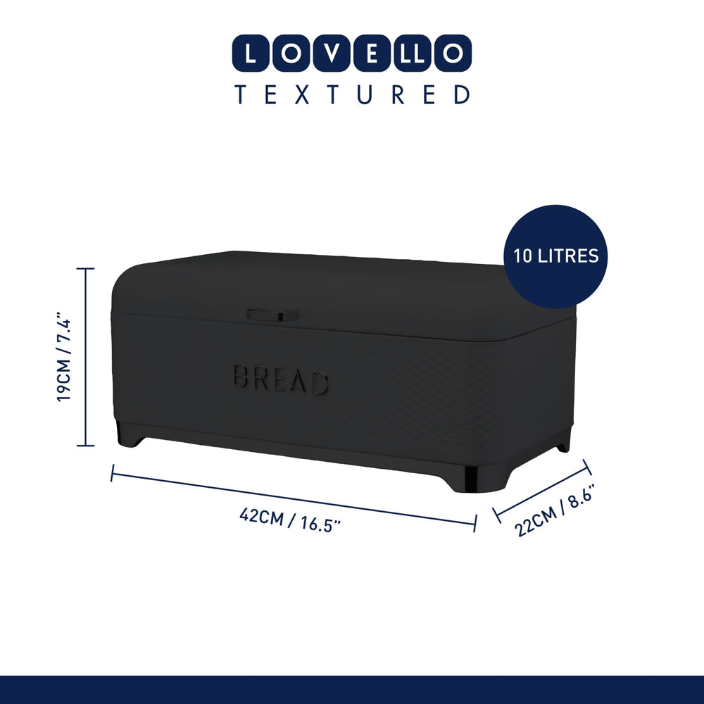 Lovello Textured Bread Bin - Shadow Grey