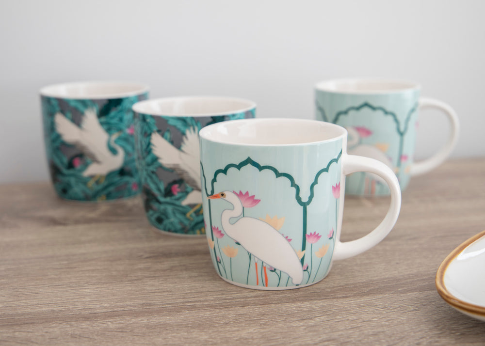 KitchenCraft Exotic Bird Mugs - Set of 4