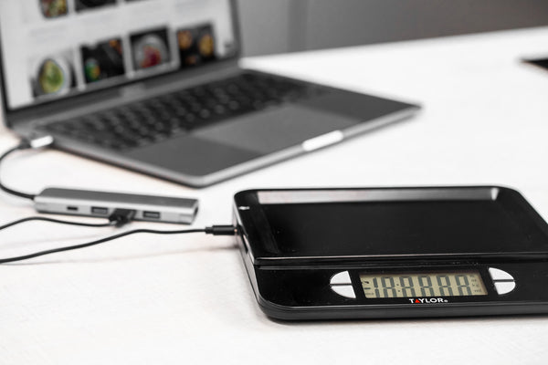 Taylor Pro Accurate USB-Rechargeable Kitchen Scales with Tare Function in Gift Box, Stainless Steel image 2