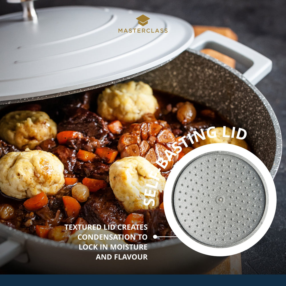 MasterClass Shallow 4 Litre Casserole Dish with Lid - Ombre Grey