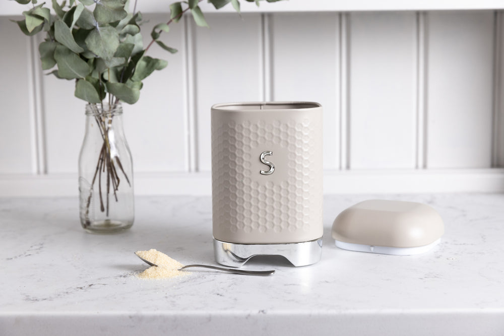 KitchenCraft Lovello Textured Latte Cream Sugar Canister