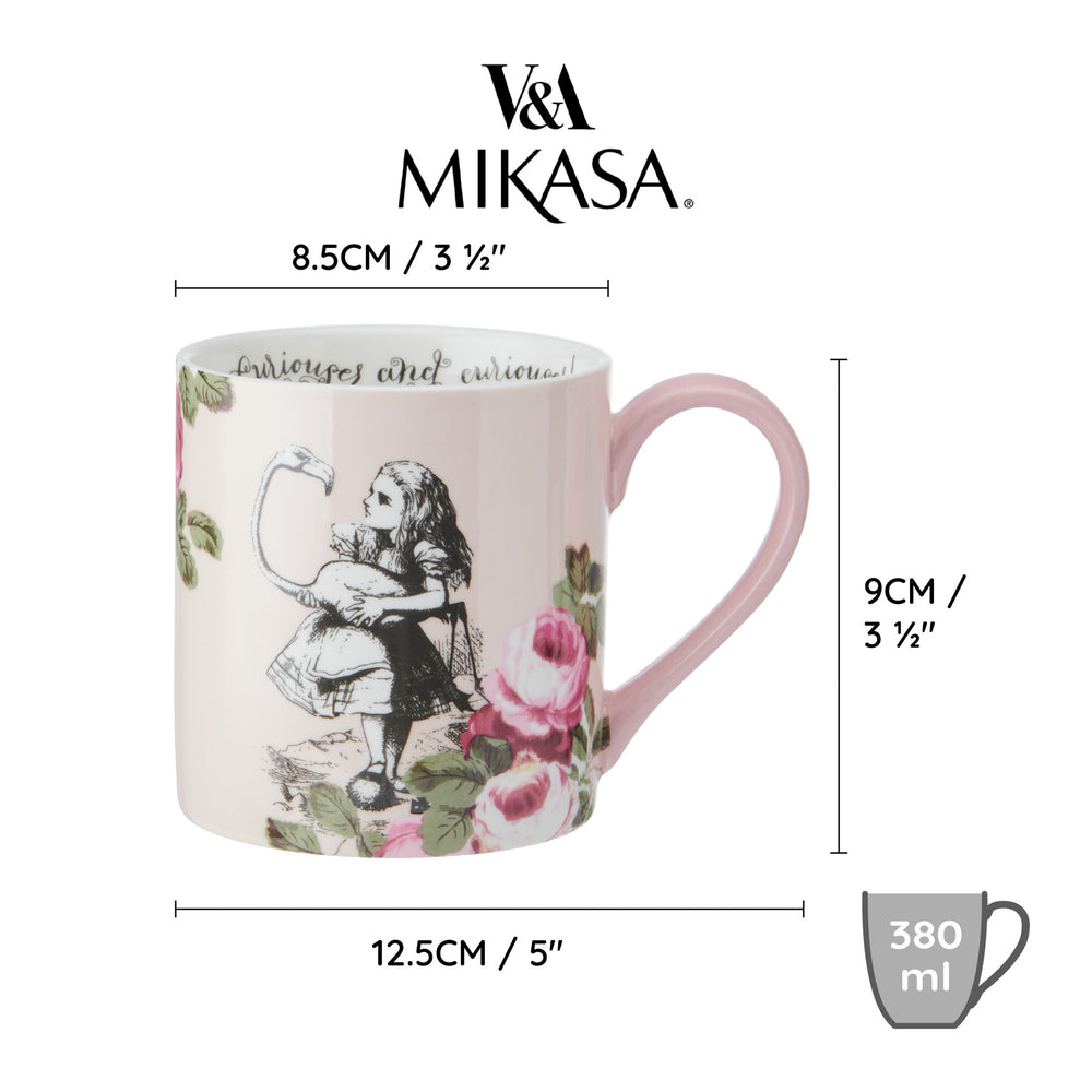 Mikasa and the V&A Alice In Wonderland 'His And Hers' Bone China Mugs, Set of 2, 380ml
