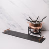 7pc Fondue Set, including Copper Fondue Pot with 5x Forks and Slate Serving Platter with Copper Handles image 2