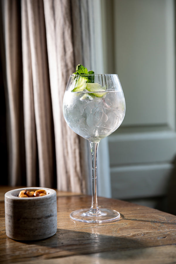 BarCraft Set of 2 Handmade Ribbed Gin Glasses in Gift Box image 5