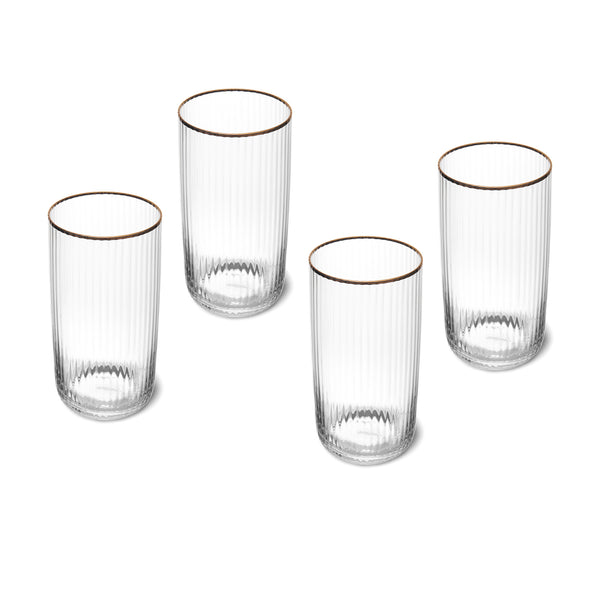Mikasa Sorrento Ridged Crystal Highball Glasses, Set of 4, 510ml image 3