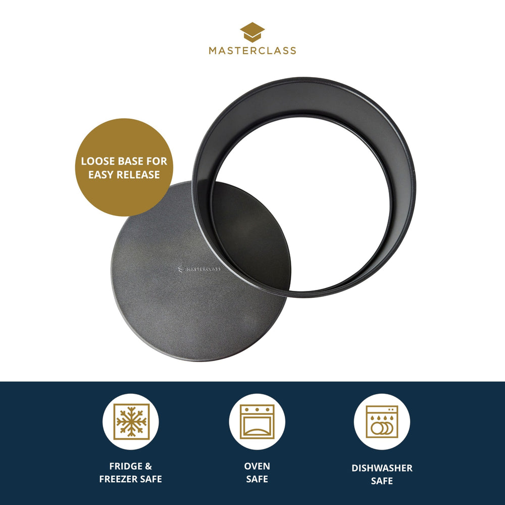 MasterClass Non-Stick Loose Base Deep Cake Pan, 25cm