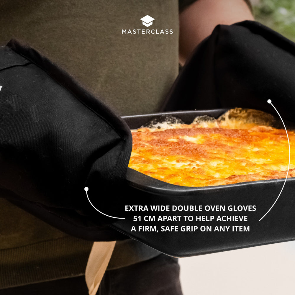 MasterClass Deluxe Professional Black Double Oven Glove