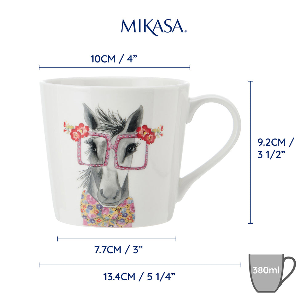 Mikasa Tipperleyhill Horse Print Fine China Mug, 380ml