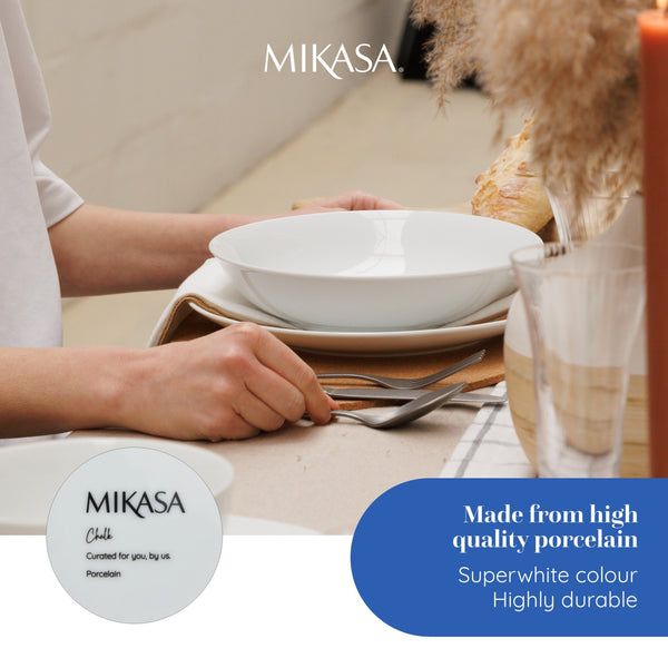Mikasa Chalk Porcelain Pasta Bowls, Set of 4, 23cm, White image 11