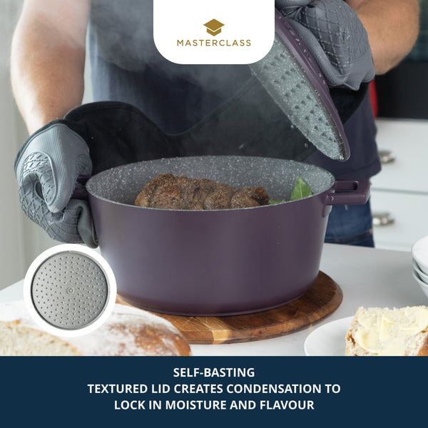MasterClass Purple Cast Aluminium Casserole Dish, 28cm, 5L image 9
