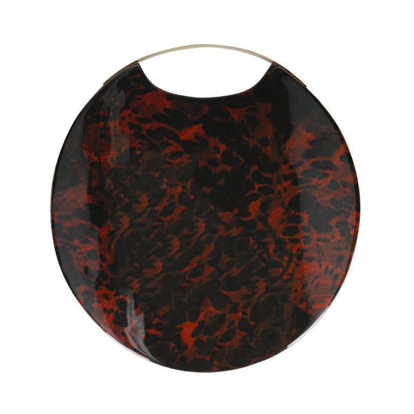 Artesà Mango Wood Round Serving Platter with Tortoiseshell Resin Finish image 3