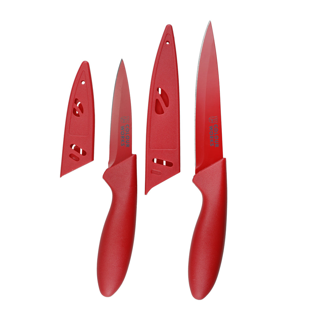 Colourworks 2-Piece Kitchen Knife Set with Chopping Board