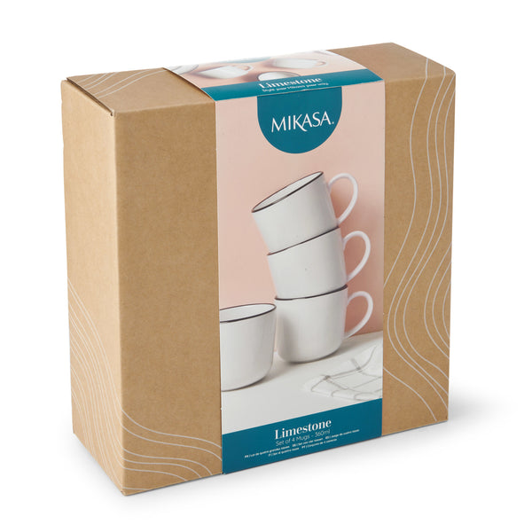 Mikasa Limestone Porcelain Mugs, Set of 4, 360ml, White image 4