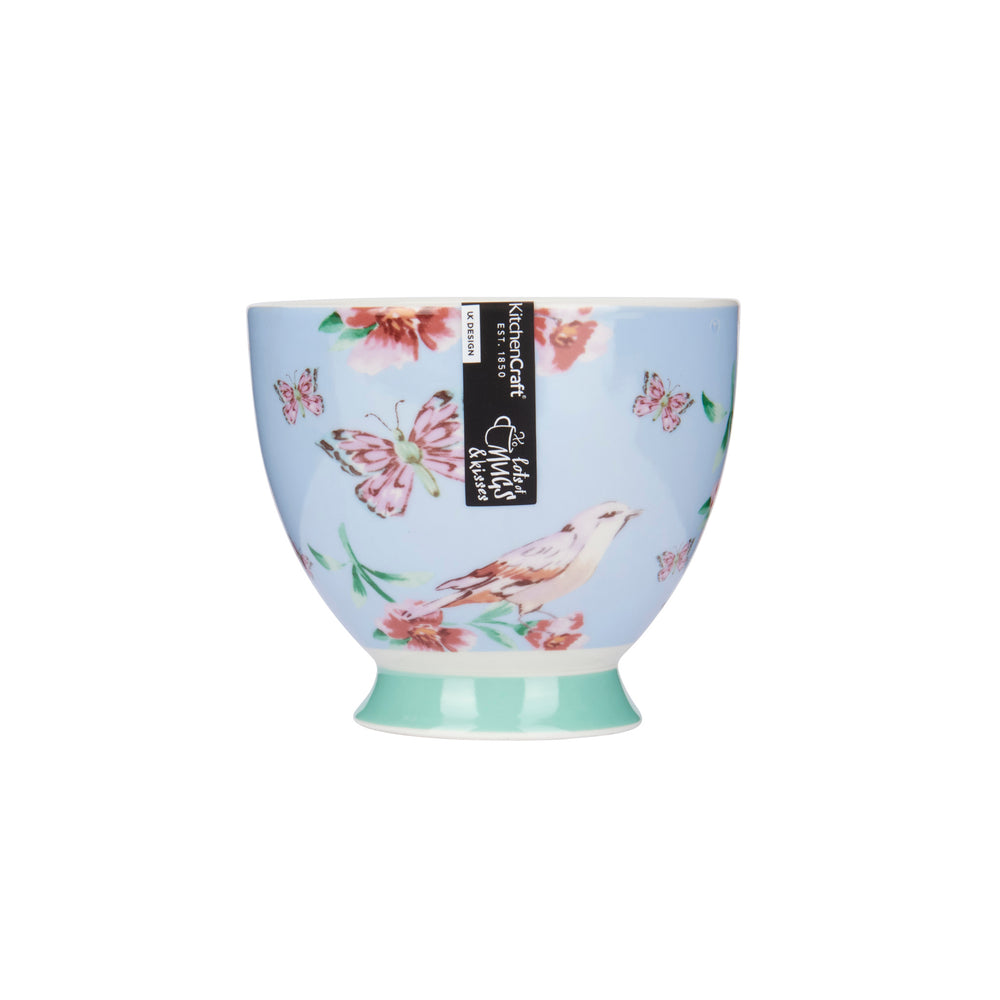 Set of 4 KitchenCraft China Blue Birds Mugs