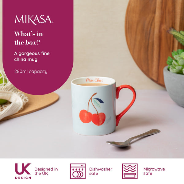 Mikasa Cherry Straight-Sided Porcelain Mug, 280ml image 8