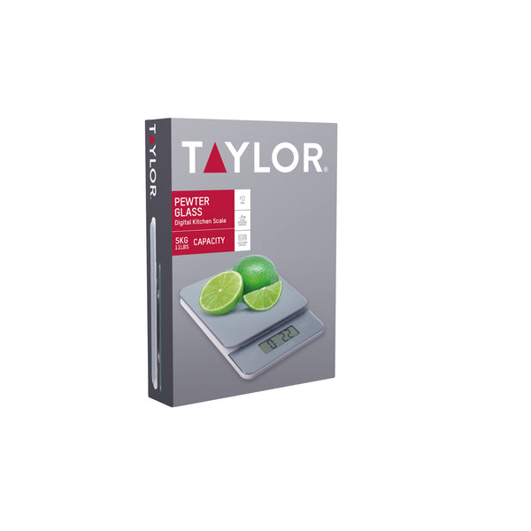 Taylor Digital Slim Kitchen Scale, 5kg / 5000ml, Pewter Glass image 3