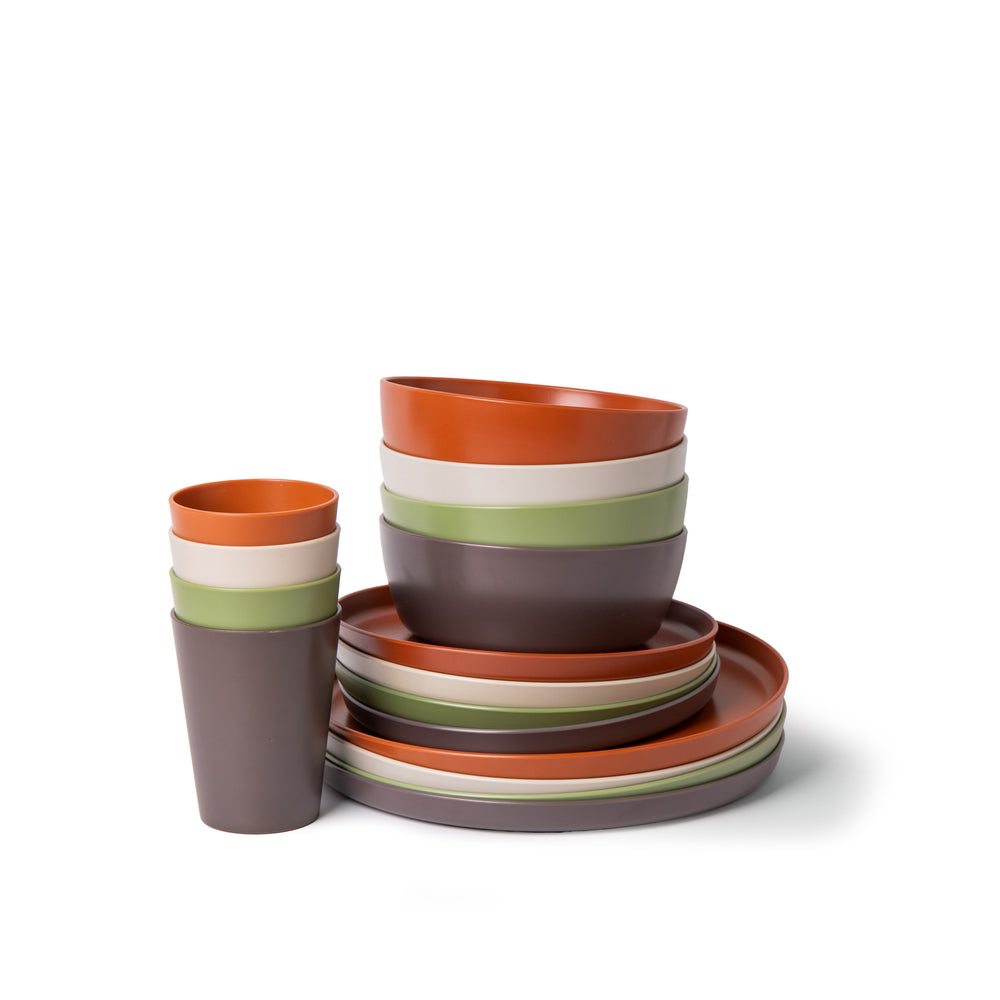 Mikasa 16pc Outdoor Dining Set with 4x Tumblers, 4x Bowls, 4x Dinner Plates and 4x Side Plates, Multicolour image 1