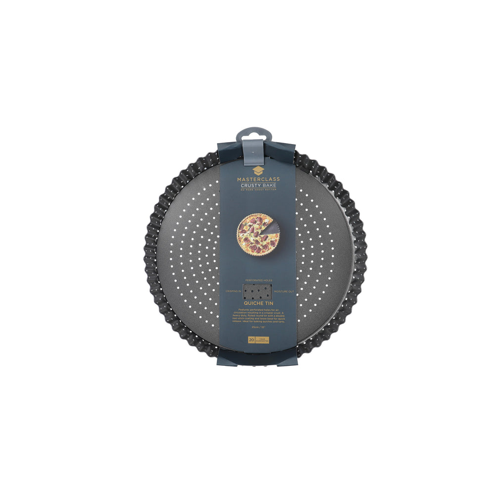 MasterClass Crusty Bake Non-Stick Fluted Round Quiche Tin, 25cm