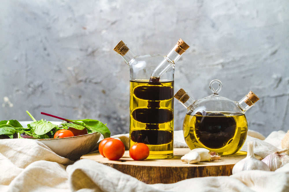 KitchenCraft World of Flavours Italian Glass Dual Oil & Vinegar Cruet Bottle