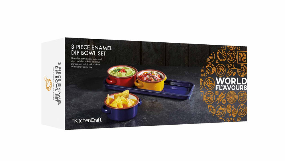 KitchenCraft World of Flavours Enamel Dip Set