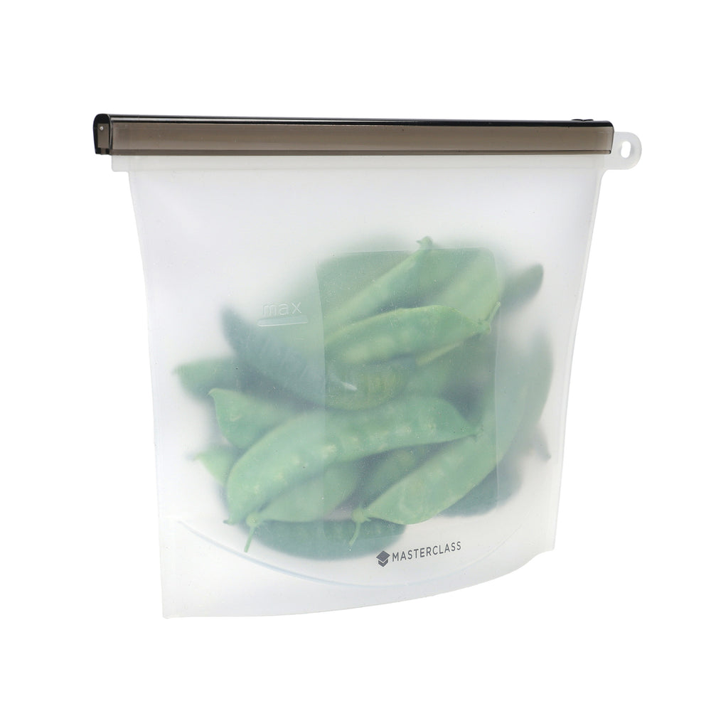 MasterClass 1-Litre Reusable Food Bag with Leakproof and Airtight Seal, BPA-Free Silicone
