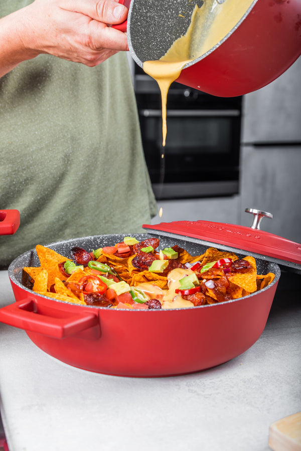 MasterClass Red Cast Aluminium Shallow Casserole Dish, 4L image 3