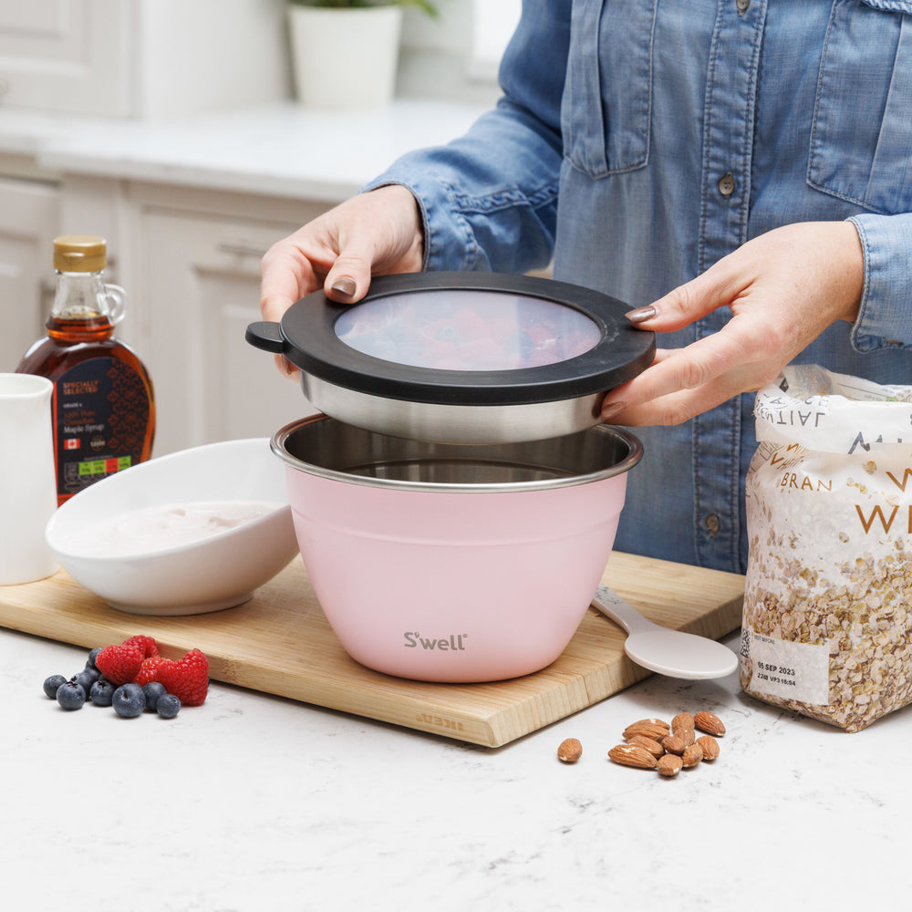 S'well Pink Topaz Salad Bowl Kit, 1.9L