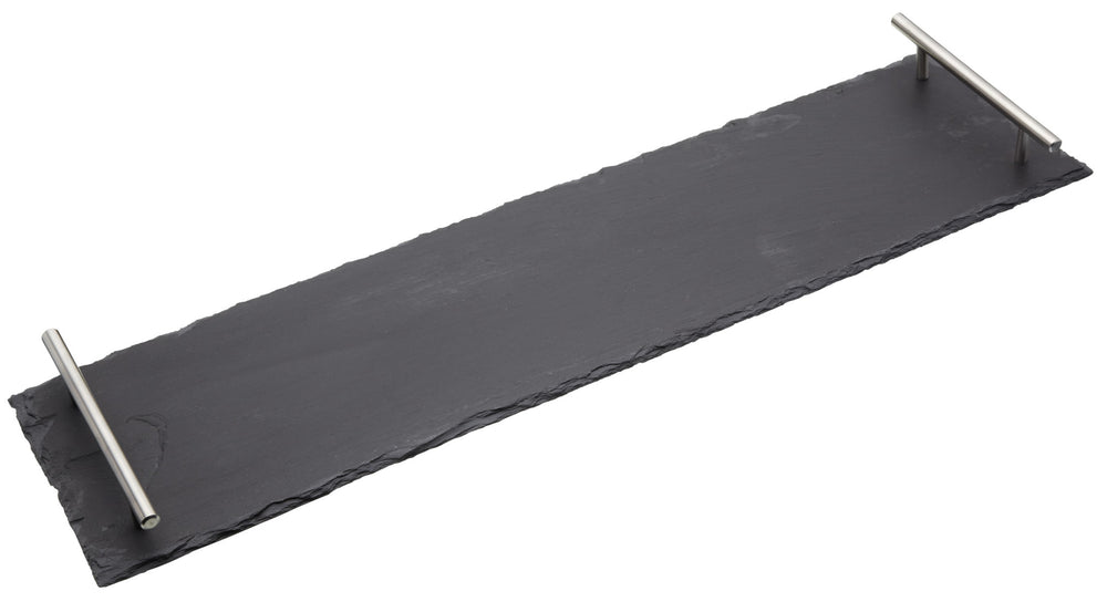 2pc Slate Serving Platter Set with Rectangular Platter with Handles and Heart Shaped Platter