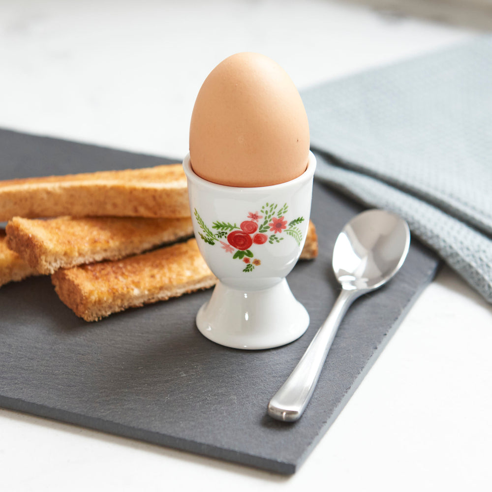 Set of 6 KitchenCraft Flowers Porcelain Egg Cups
