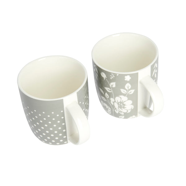 KitchenCraft Grey Floral / Polka Dot Mugs - Set of 4 image 10