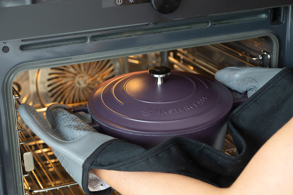 MasterClass Purple Cast Aluminium Casserole Dish, 24cm, 4L