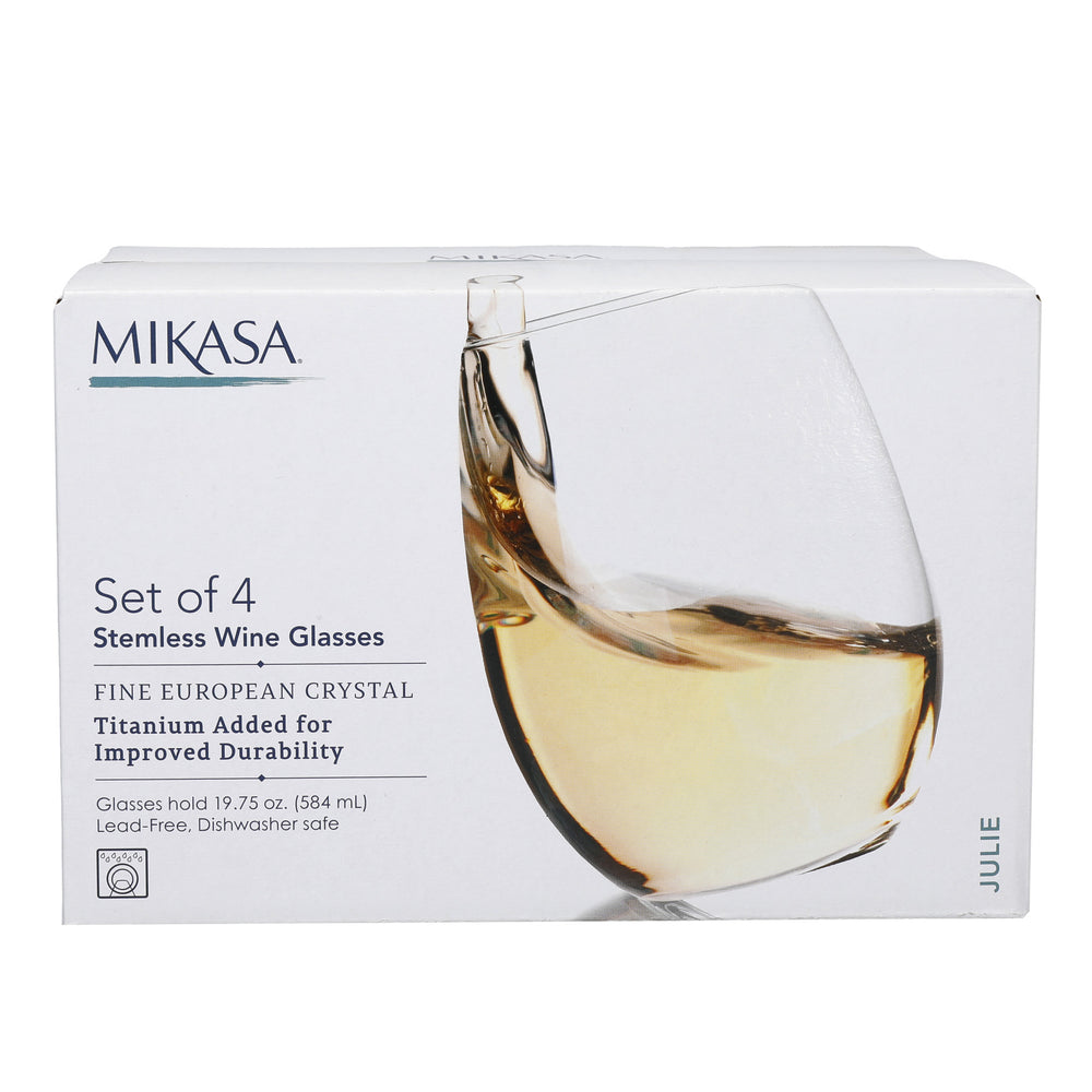 Mikasa Julie Set Of 4 19.75Oz Stemless Wine Glasses