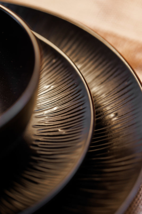 Mikasa Jardin Midnight 12-Piece Stoneware Dinner Set, Black image 5