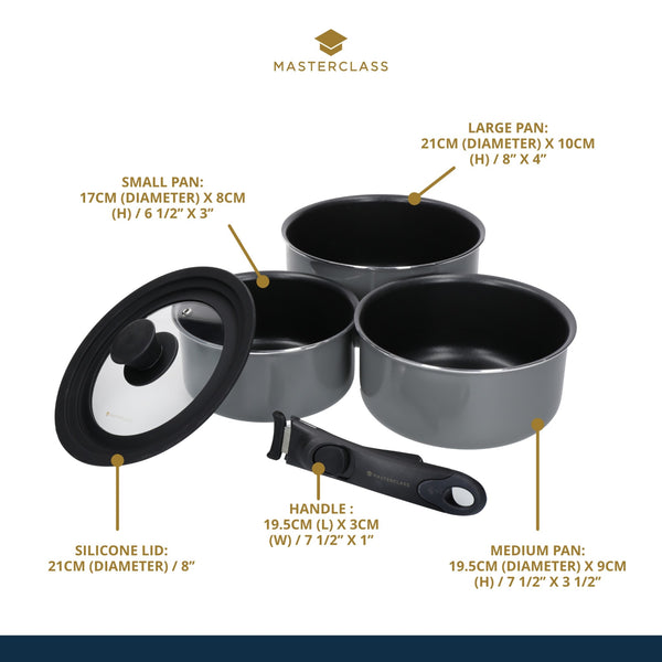 MasterClass Smart Space Set of Three Stacking Induction-Safe Non-Stick Pans image 7