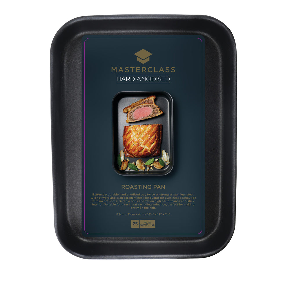 MasterClass Non-Stick Hard Anodised Roasting Pan, 42cm