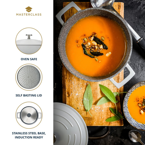 MasterClass Lightweight 4 Litre Casserole Dish with Lid - Ombre Grey image 8