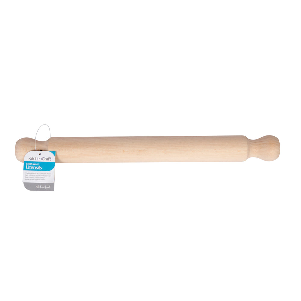 KitchenCraft Beech Wood Solid 40cm Rolling Pin