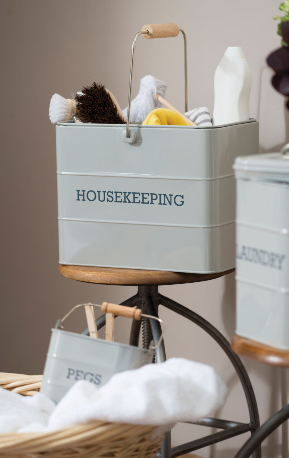 Living Nostalgia French Grey Housekeeping Tin