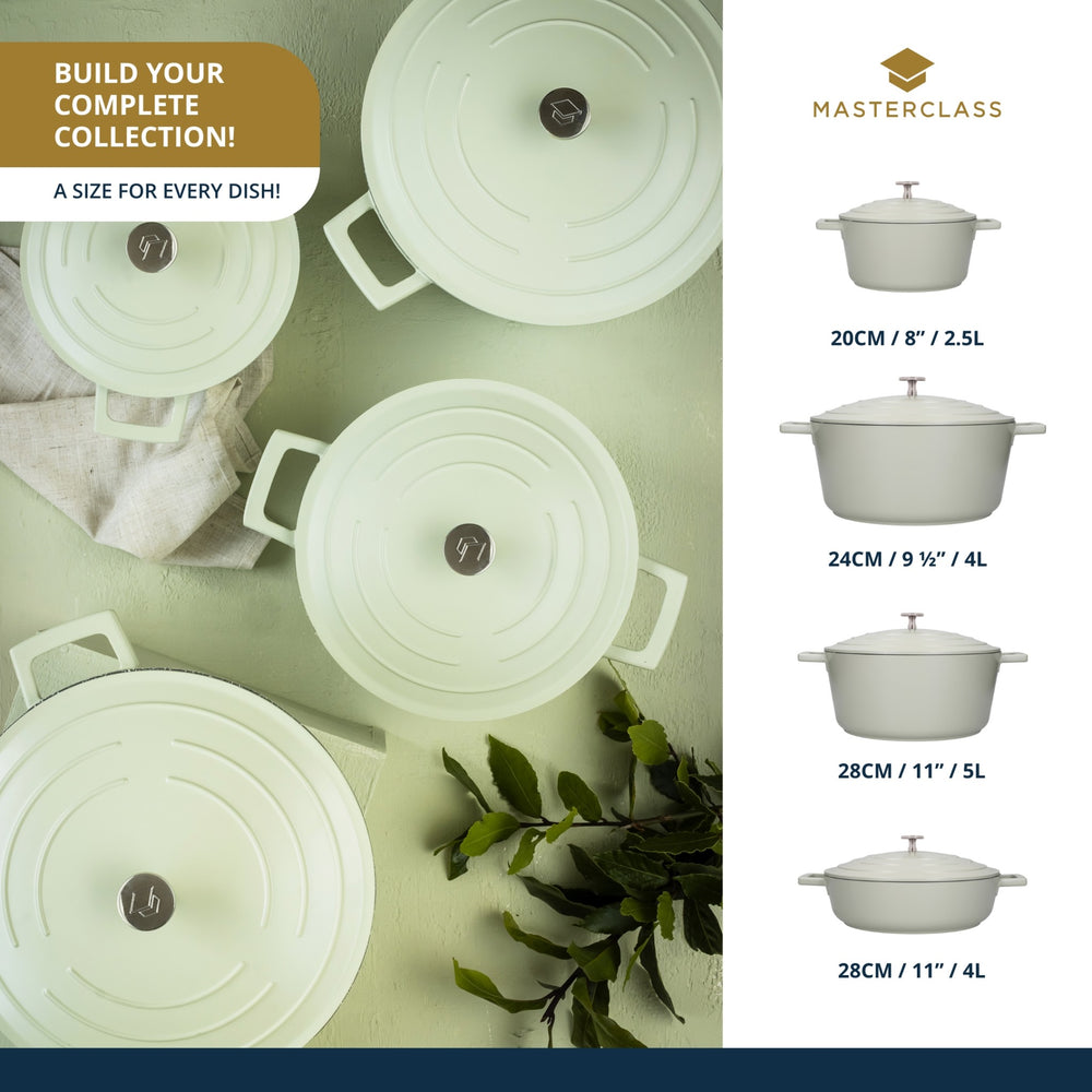 MasterClass Mint Green Cast Aluminium Shallow Casserole Dish, 4L