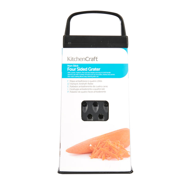 KitchenCraft Black Non-Stick 17cm Four Sided Box Grater image 3