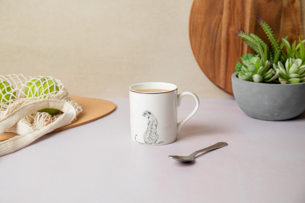 Mikasa Cheetah Straight-Sided Porcelain Mug, 280ml